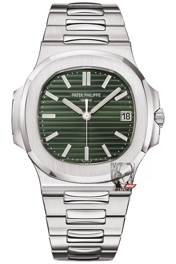 Patek Philippe Nautilus series 57111A-014, Olive Green Dial with Steel Bracelet, 40mm Size.
