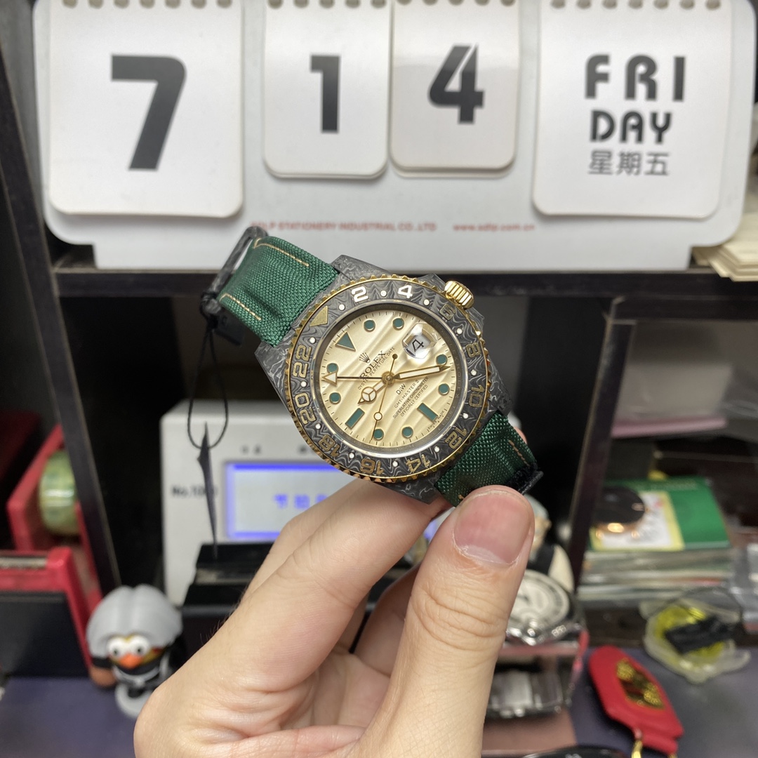 Rolex GMT-MASTER Ⅱ DIW modify diw modify Desert Eagle carbon fiber shell 3186 movement rubber strap