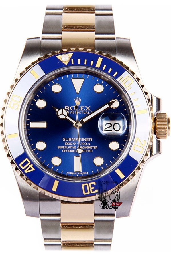Rolex Submariner Series 116613LB-0005, Two-Tone Blue Submariner, 40mm size.
