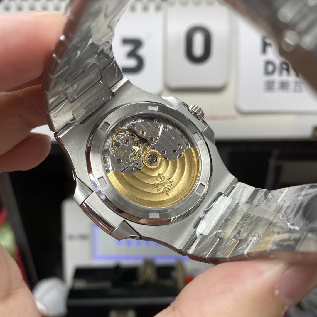 Patek Philippe Nautilus series 57111300A-001, Olive Green Dial with Square Diamond Bezel, 40mm Size.