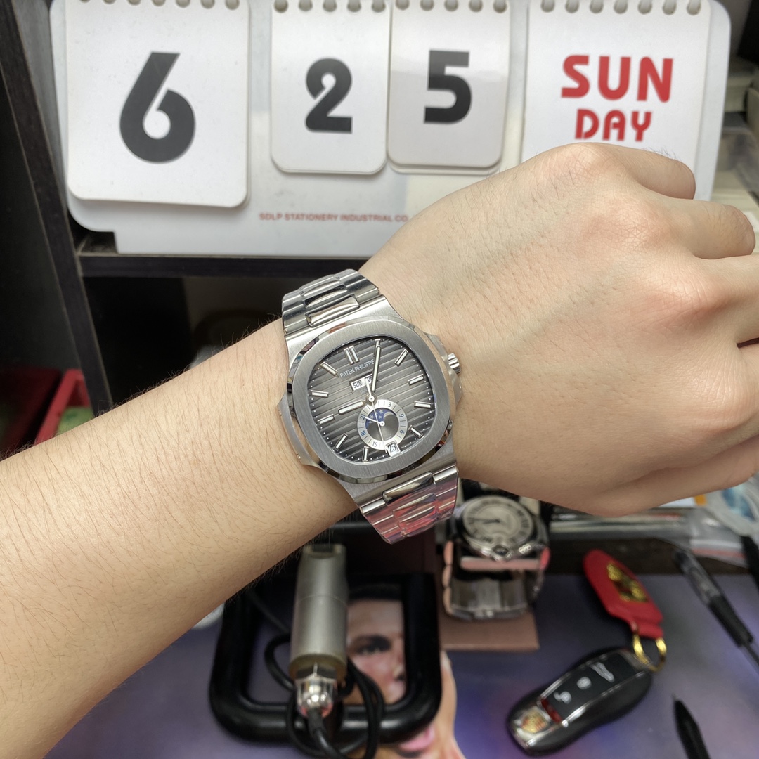Patek Philippe Nautilus series 57261A-001, Grey Dial Steel Bracelet, Multi-Function Perpetual Calendar Watch, 40.5mm size.