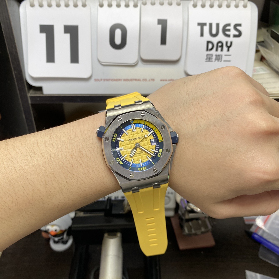Audemars Piguet Royal Oak Offshore Series 15710ST.OO.A051CA.01, Yellow Dial, 42mm Size.