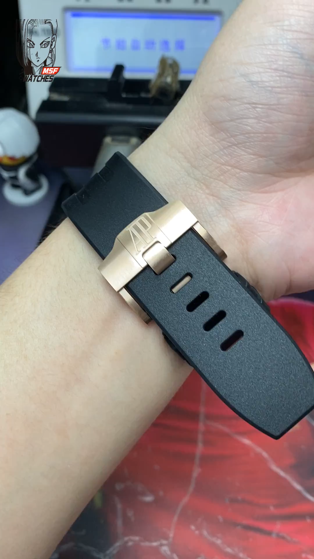 Audemars Piguet Royal Oak Offshore Series 26420RO.OO.A002CA.01, Rose Gold Case Ceramic Bezel, 43mm size.