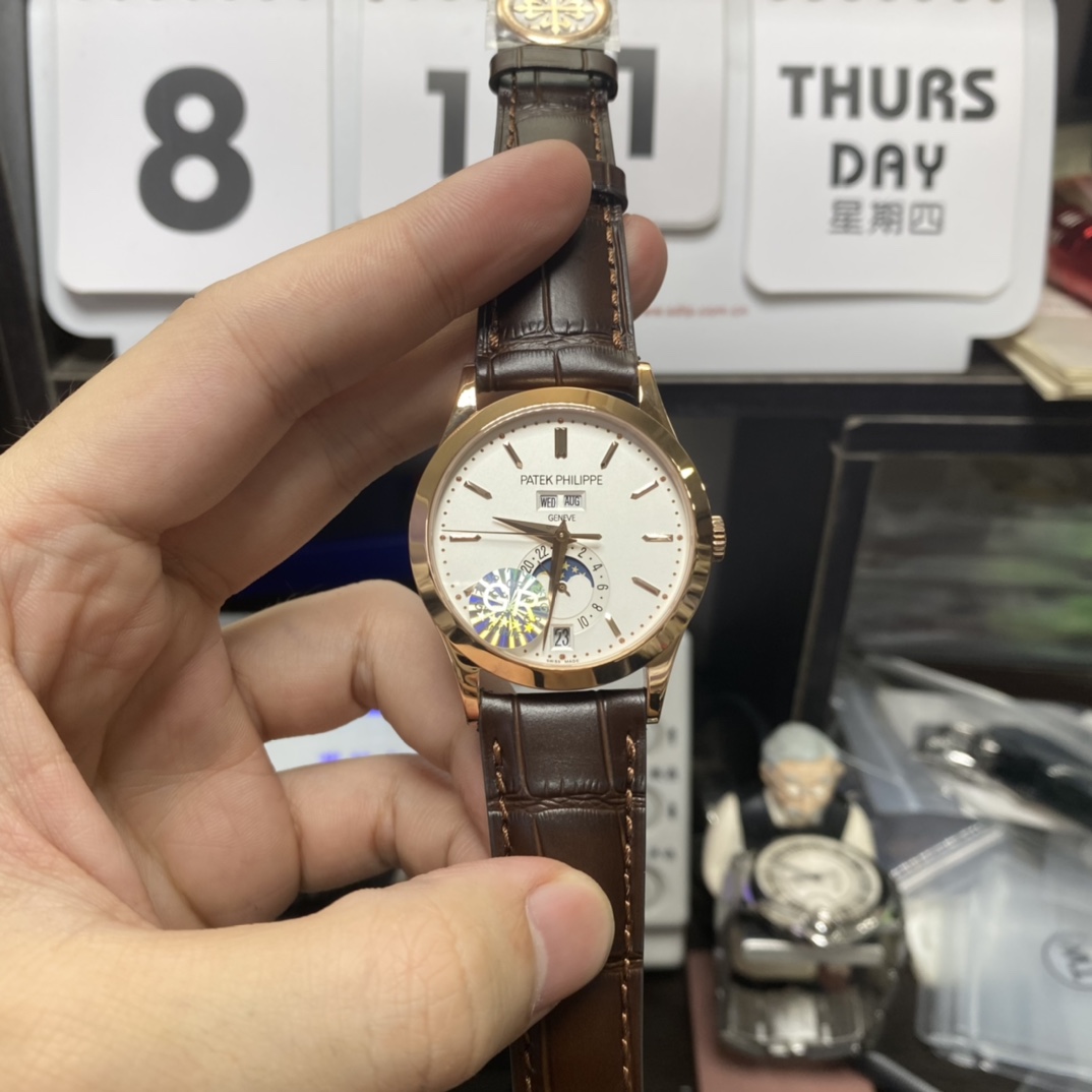 Patek Philippe Complicated Chronograph Series 5396R-011, Rose Gold Case White Dial, 38.5mm Size.