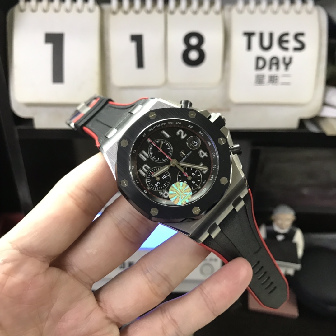 Audemars Piguet Royal Oak Offshore Series 26470, Ceramic Bezel, Black Dial, Stainless Steel Case