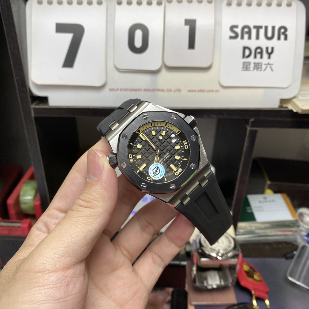 Audemars Piguet Royal Oak Offshore Series 15720CN.OO.A002CA.01, Black Dial Ceramic Bezel, 42mm Size.