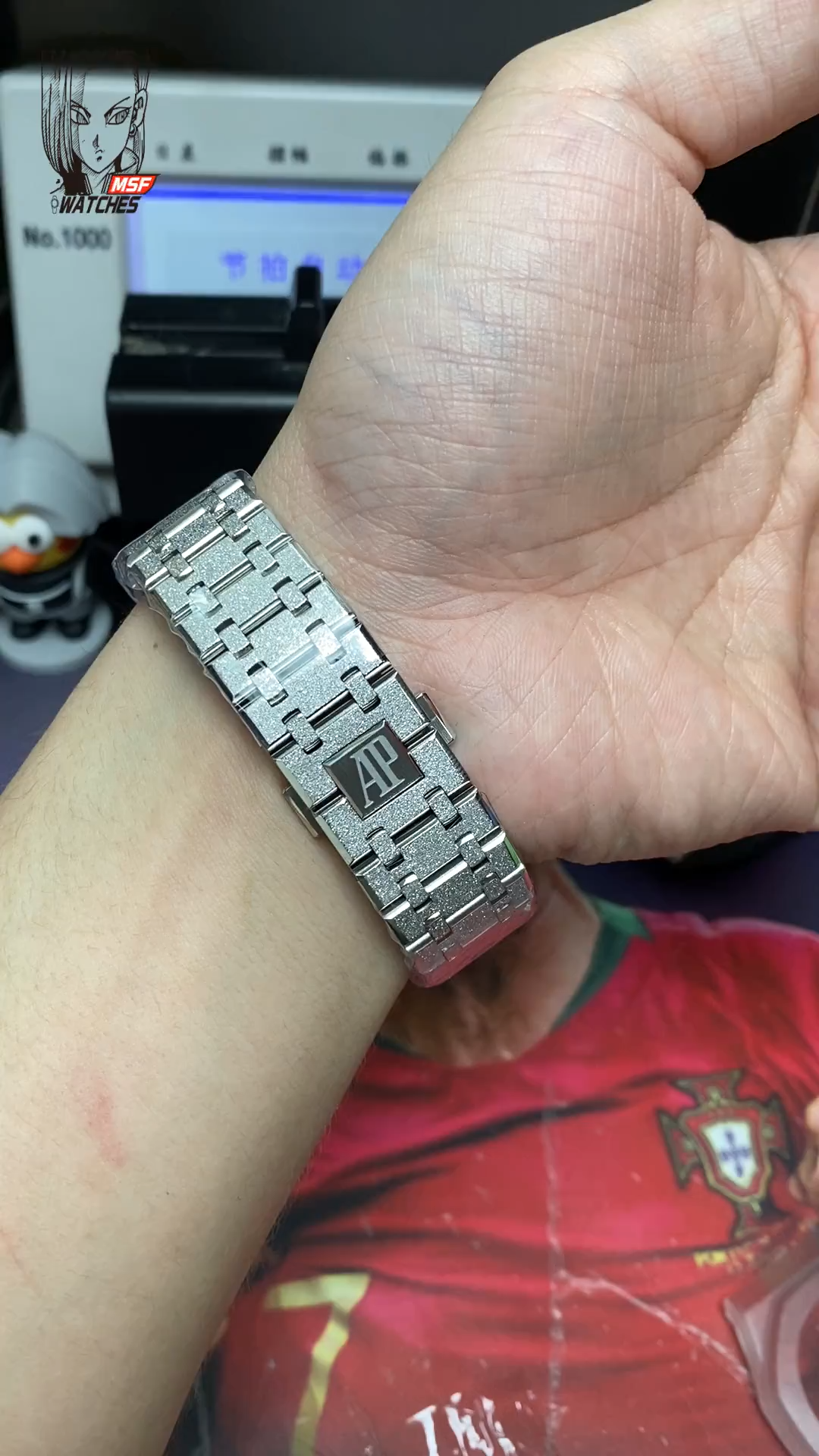 Audemars Piguet Royal Oak Offshore Series 15454BC.GG.1259BC.03, Frosted Gold Case Black Dial, 37mm size.