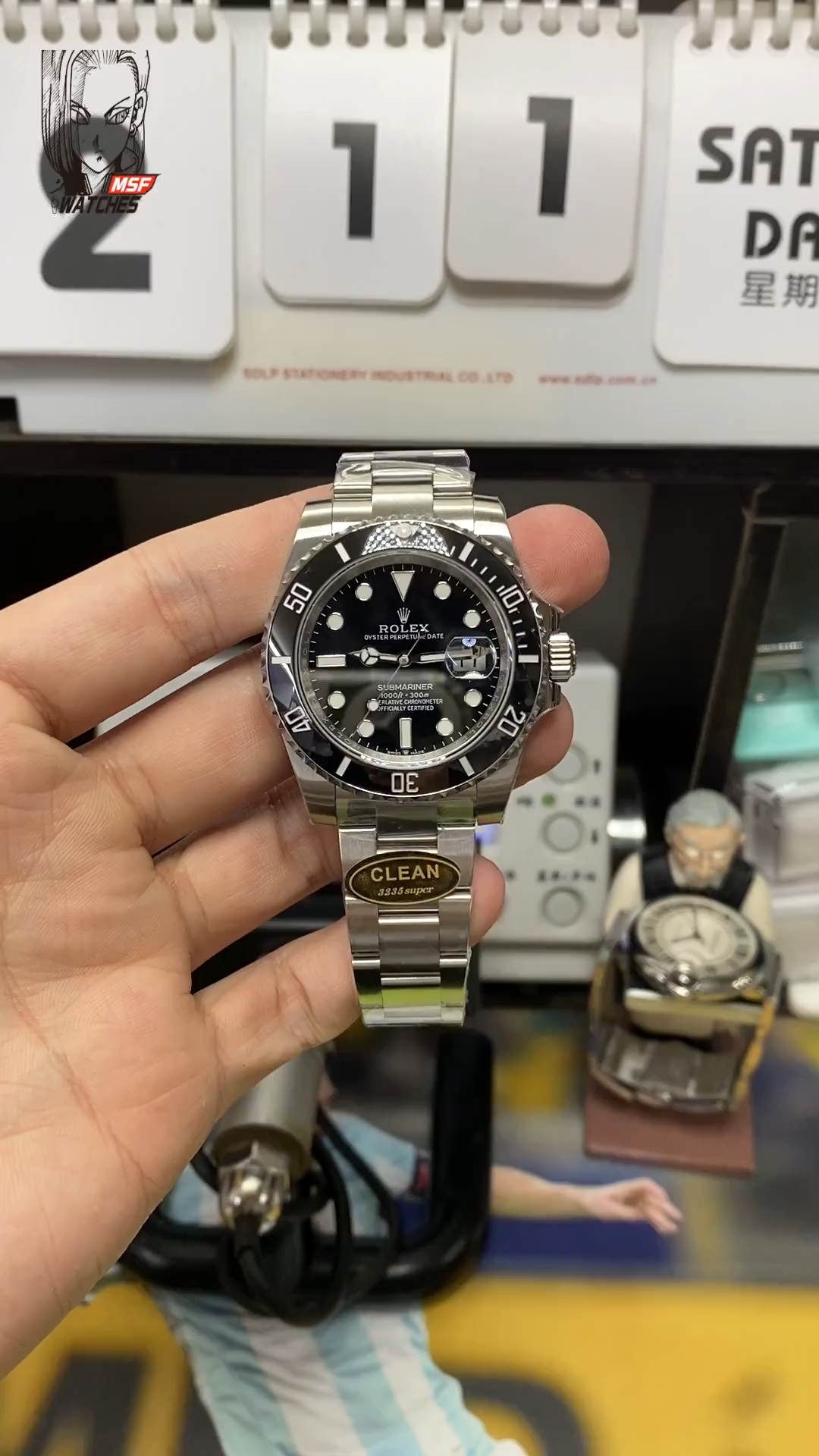Rolex Submariner Series m126610ln-0001, Blackwater Ghost Added the function of reverse calendar adjustment, 41mm size.