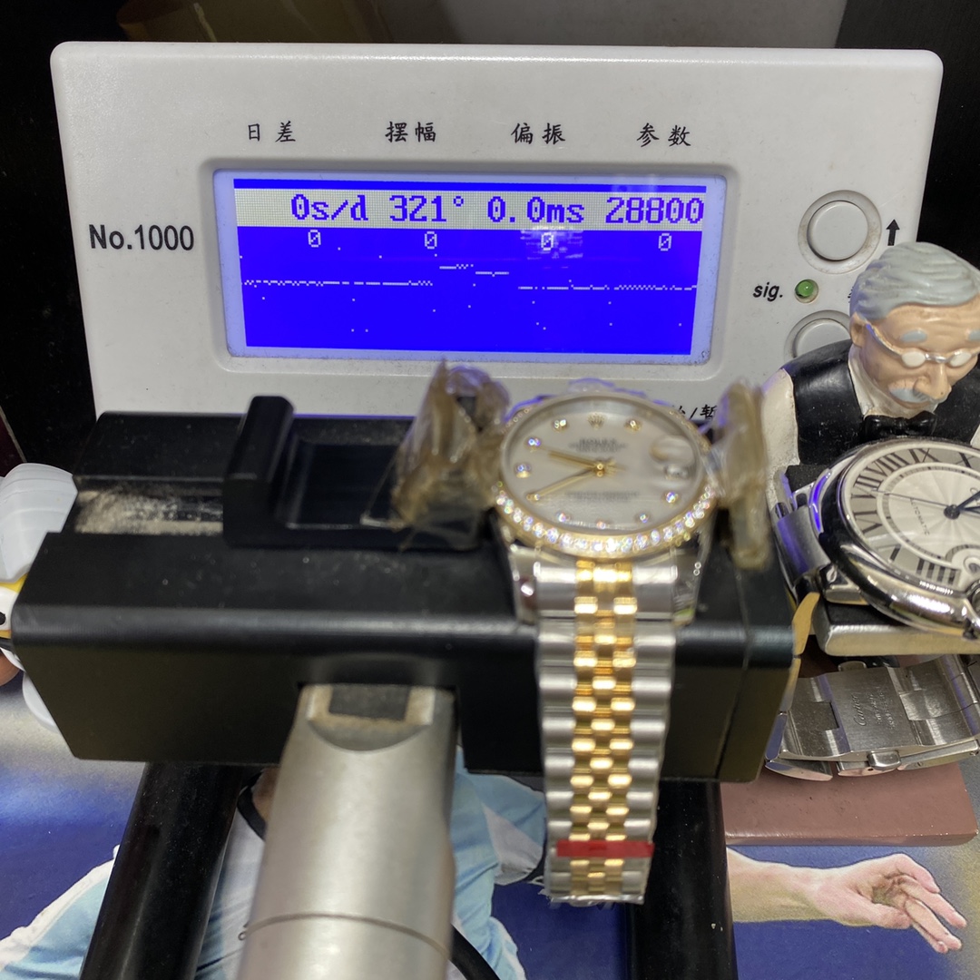 Rolex Datejust Series m278383rbr-0028, Two-Tone Gold Case with Mother-of-Pearl Dial and Diamond Bezel, 31mm size, Jubilee stainless steel bracelet.