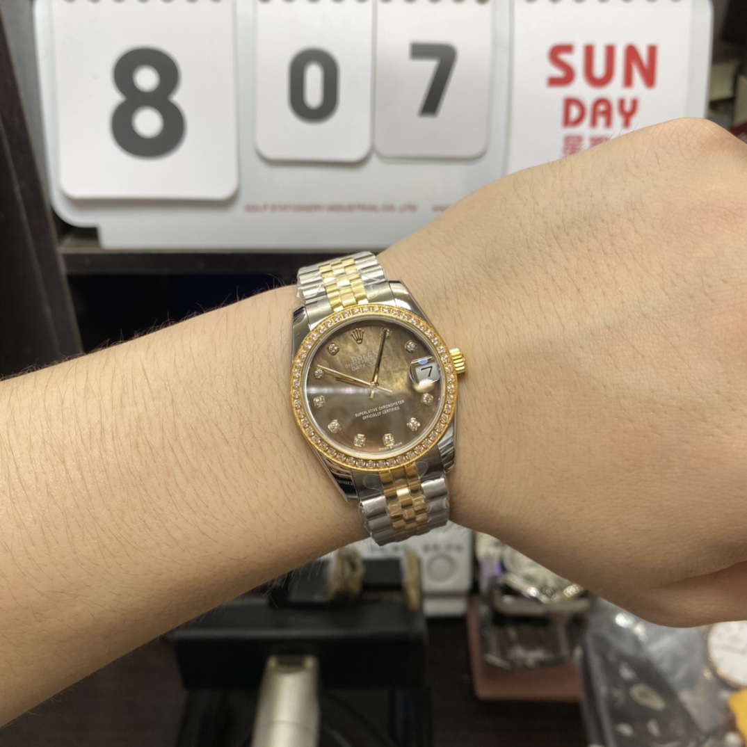 Rolex Datejust Series 31mm Size, Five-Link Steel Bracelet.