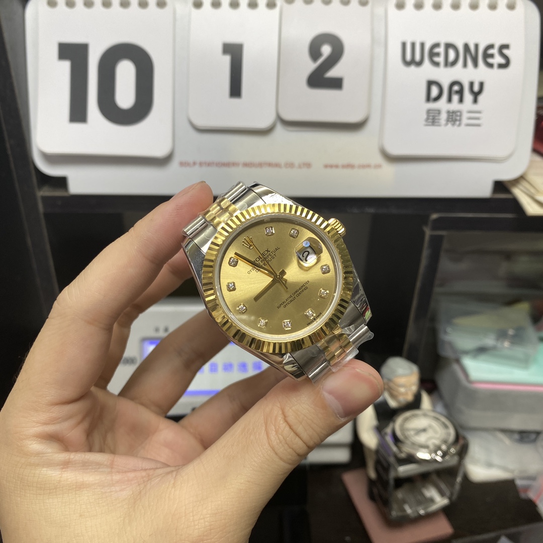 Rolex Datejust Series m126303-0012, Gold Dial Yellow Gold Case, 41mm Size, Jubilee Bracelet.