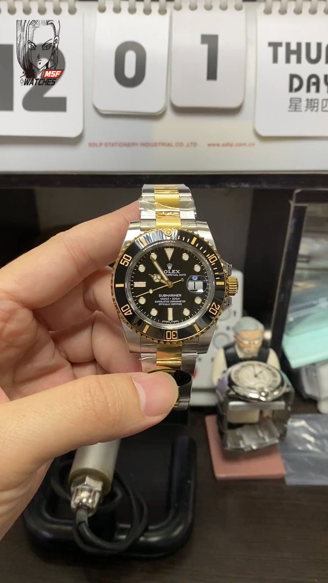 Rolex Submariner Series 116613LN-0001, Two-Tone Black Submariner, 40mm size.