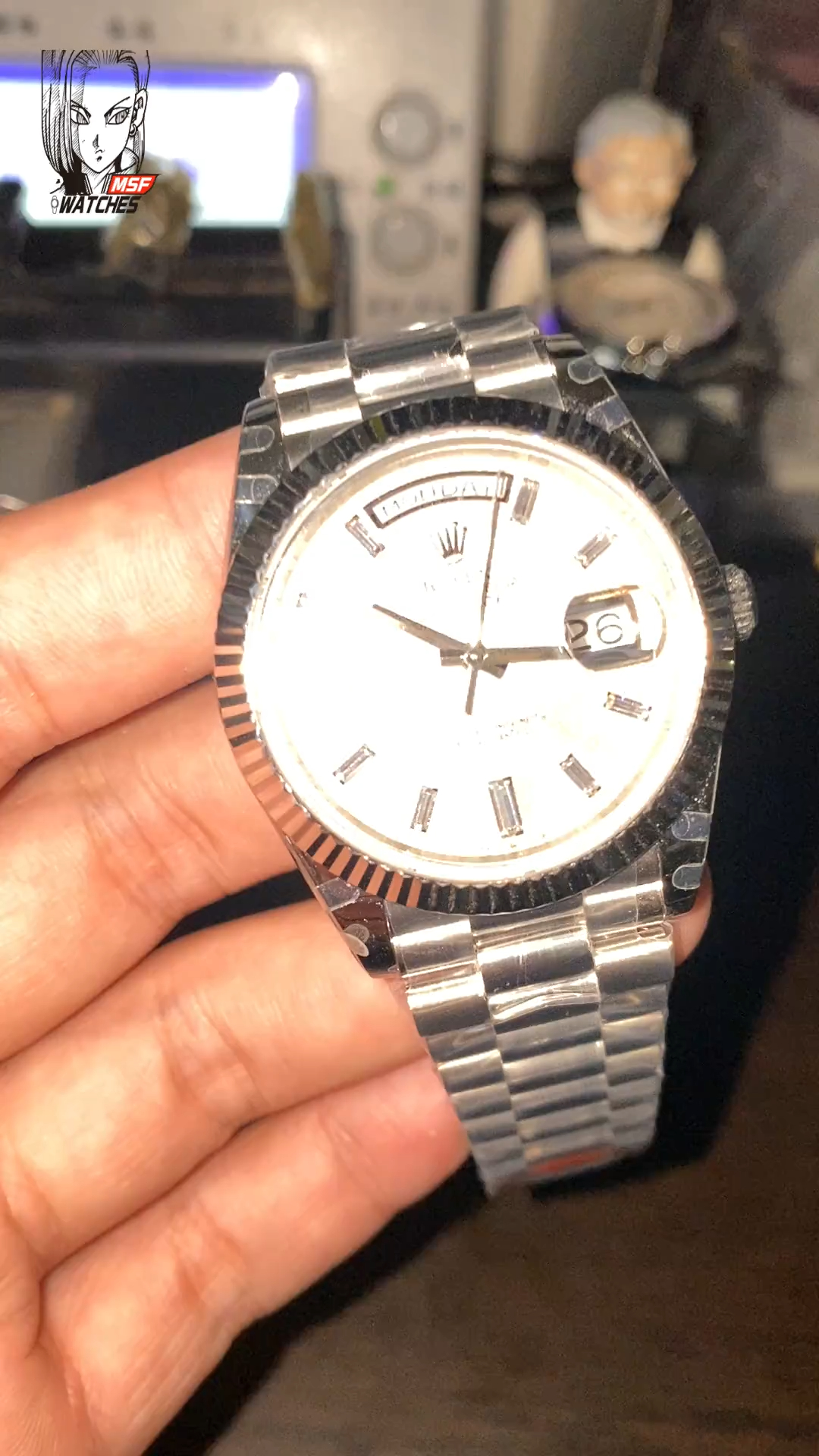 Rolex Day-Date Series m228239-0055, White Gold Genuine Meteorite Dial, 40mm Size.