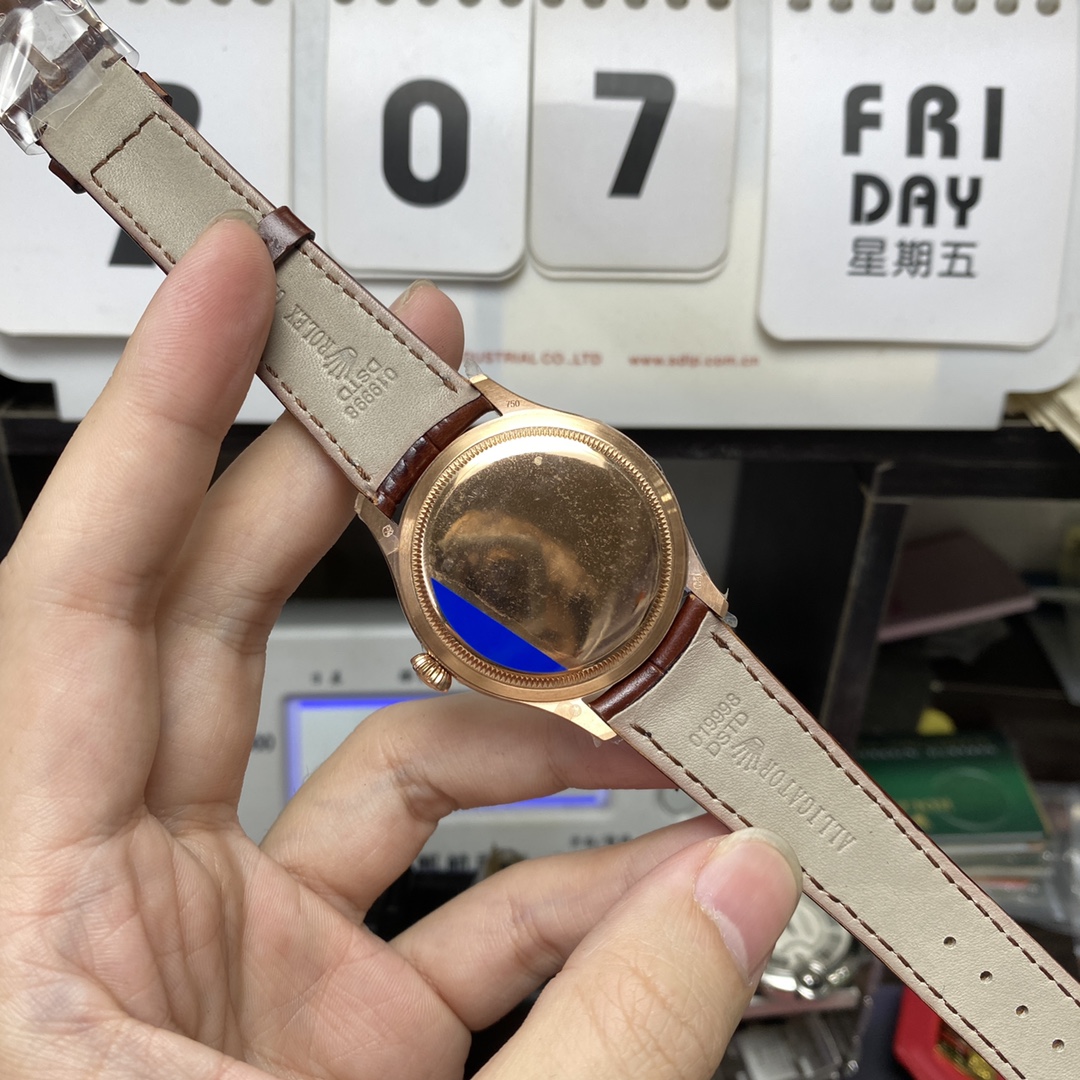 Rolex Cellini Series m50505-0020 , White Dial Rose Gold Case, 39mm Size.