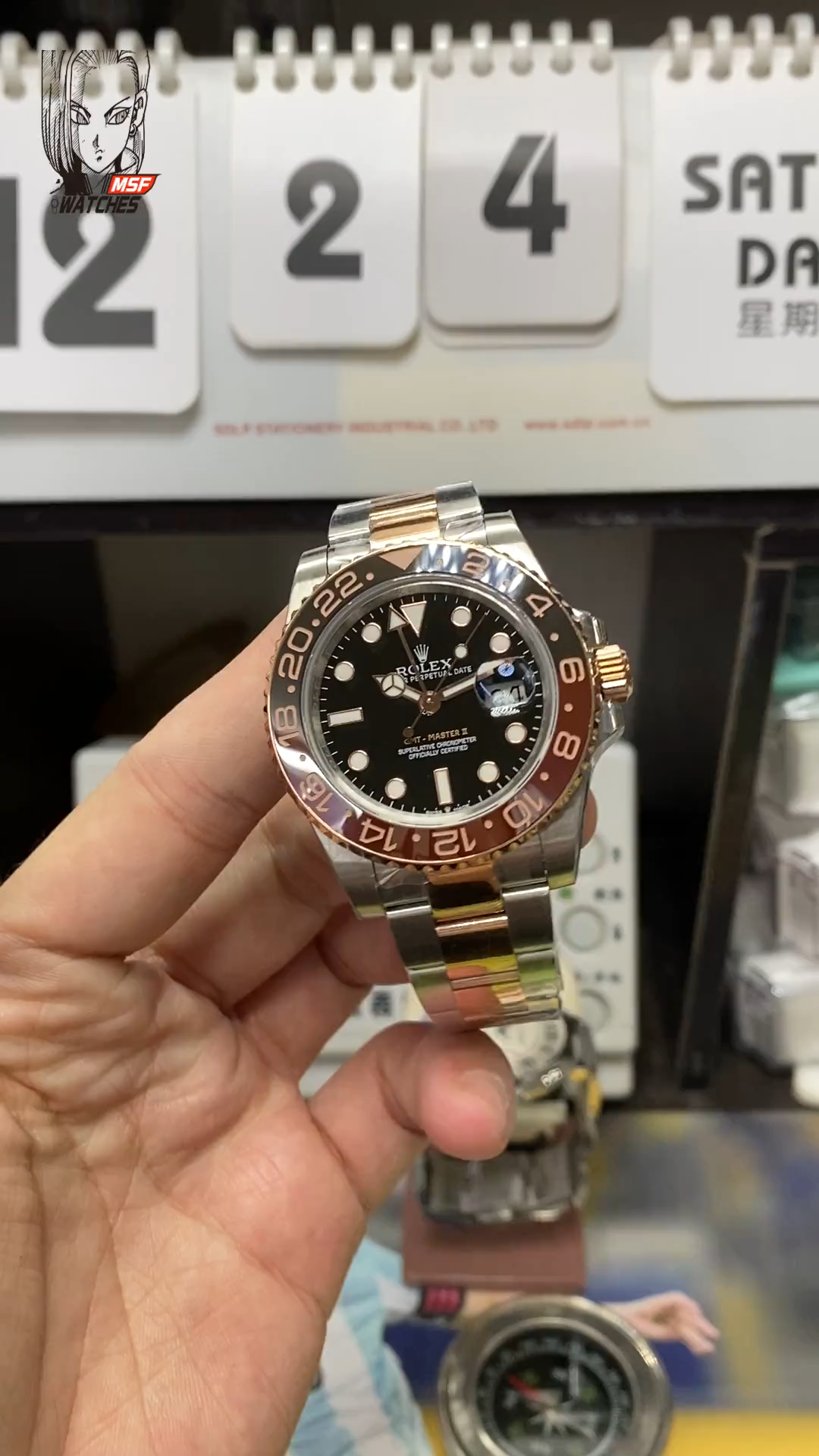 Rolex GMT-Master II Series m126711chnr-0002, Sand Dial Rose Gold Case, 40mm Size.