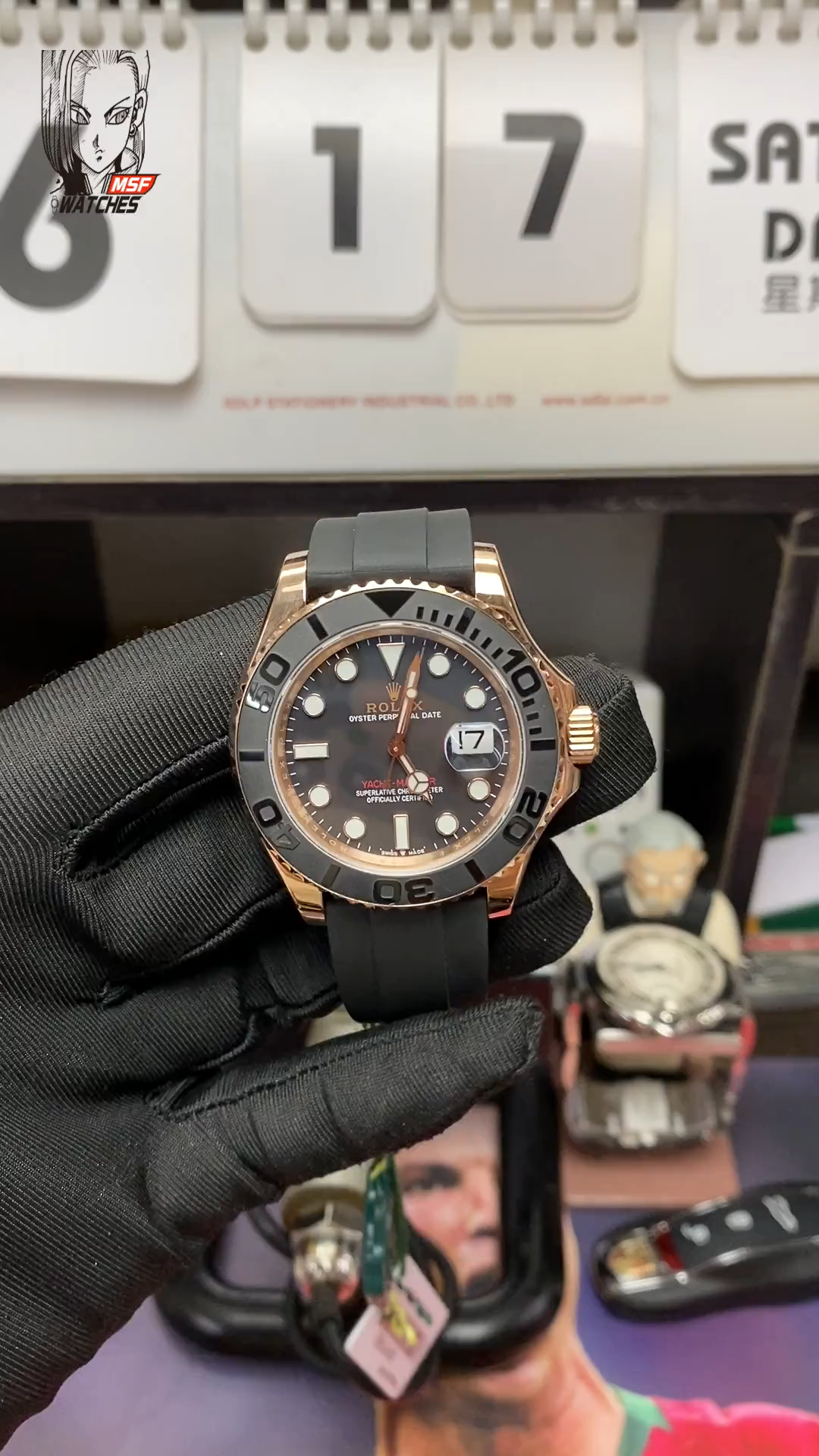Rolex Yacht-Master Series m126655-0002, Rose Gold Yacht, 40mm size.