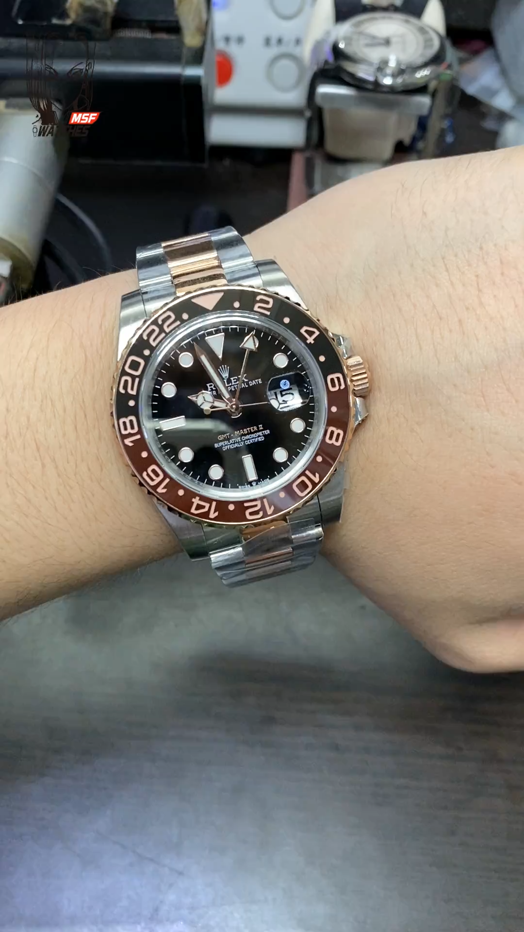Rolex GMT-Master II Series m126711chnr-0002, Sand Dial Rose Gold Case, 40mm Size.