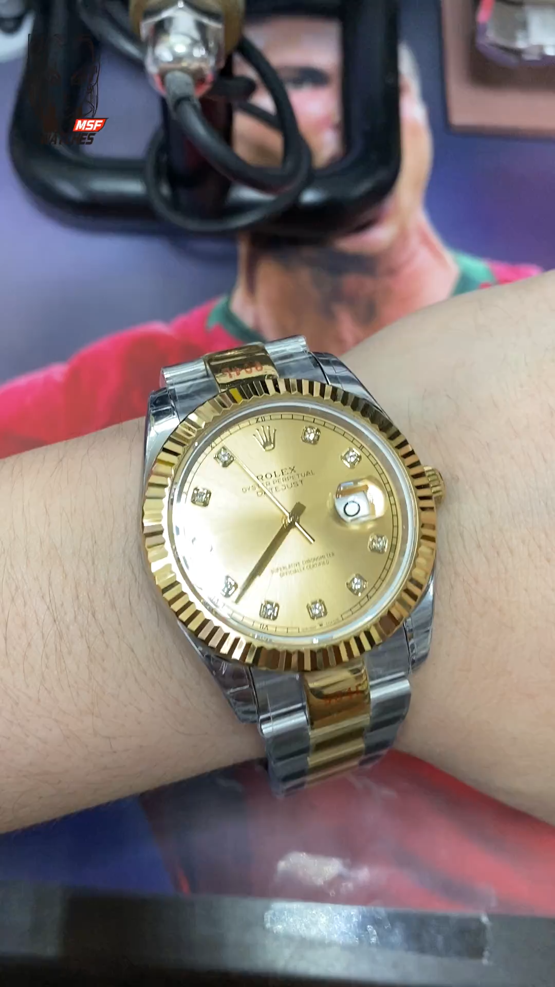 Rolex Datejust series m126333-0011, Two-Tone Gold Case with Gold Dial, 41mm size, Oyster stainless steel bracelet.