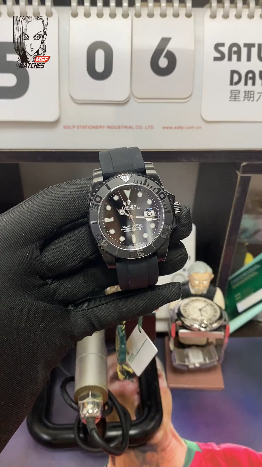 Rolex Yacht-Master Series ALL BLACK Carbon diamond MODIFY CASE  40mm size.