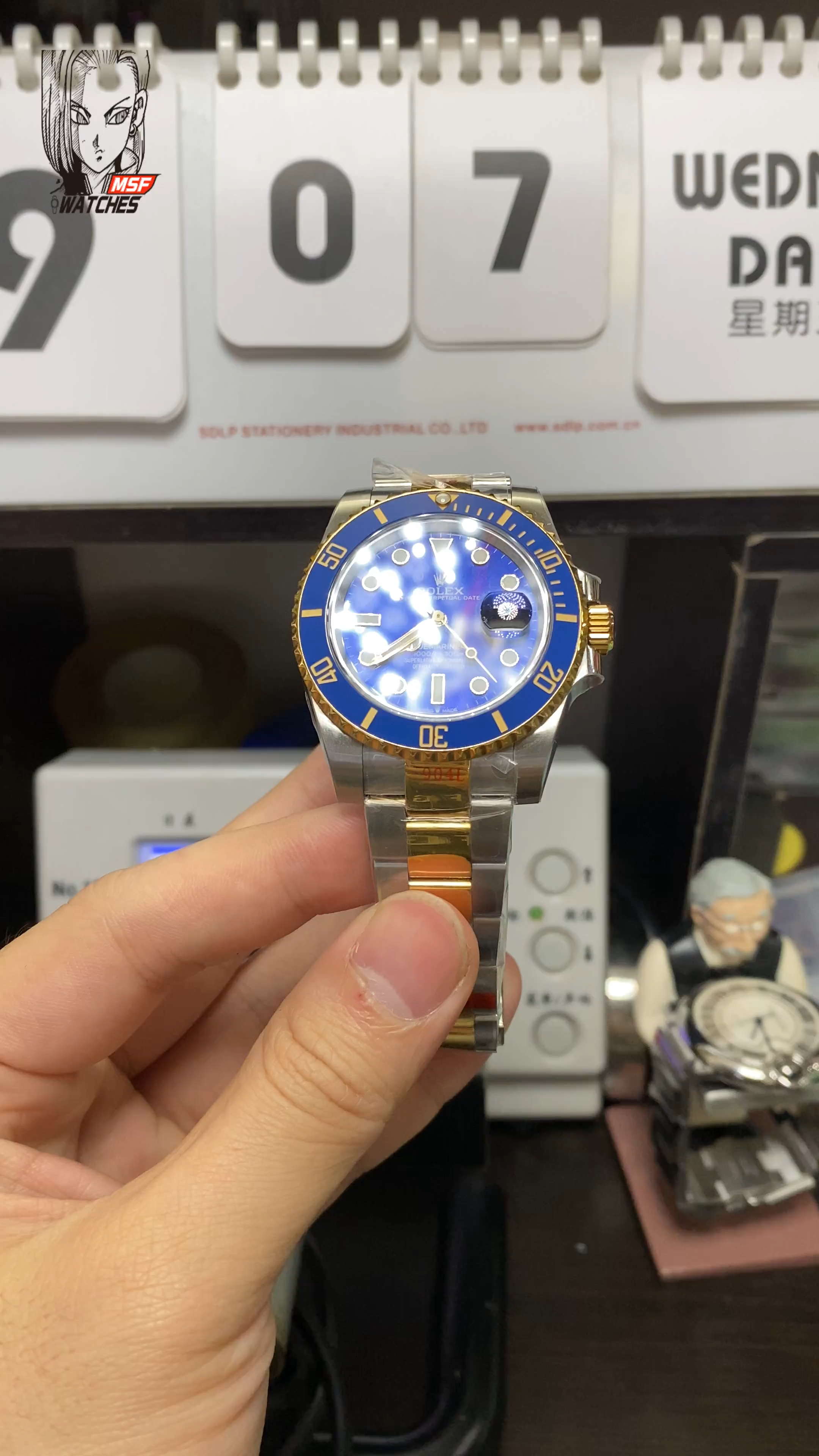 Rolex Submariner Series 116613LB-0005, Two-Tone Blue Submariner, 40mm size.