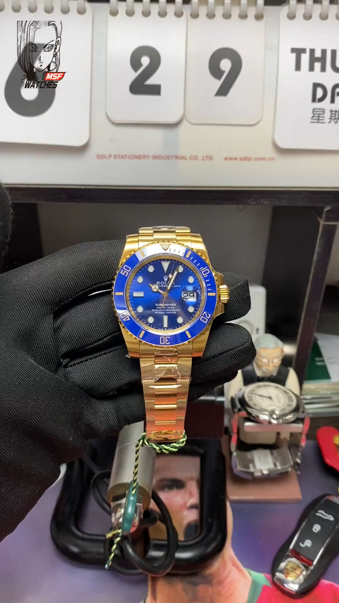 Rolex Submariner Series m126618lb-0002, All-Gold Blue Submariner, 41mm size.