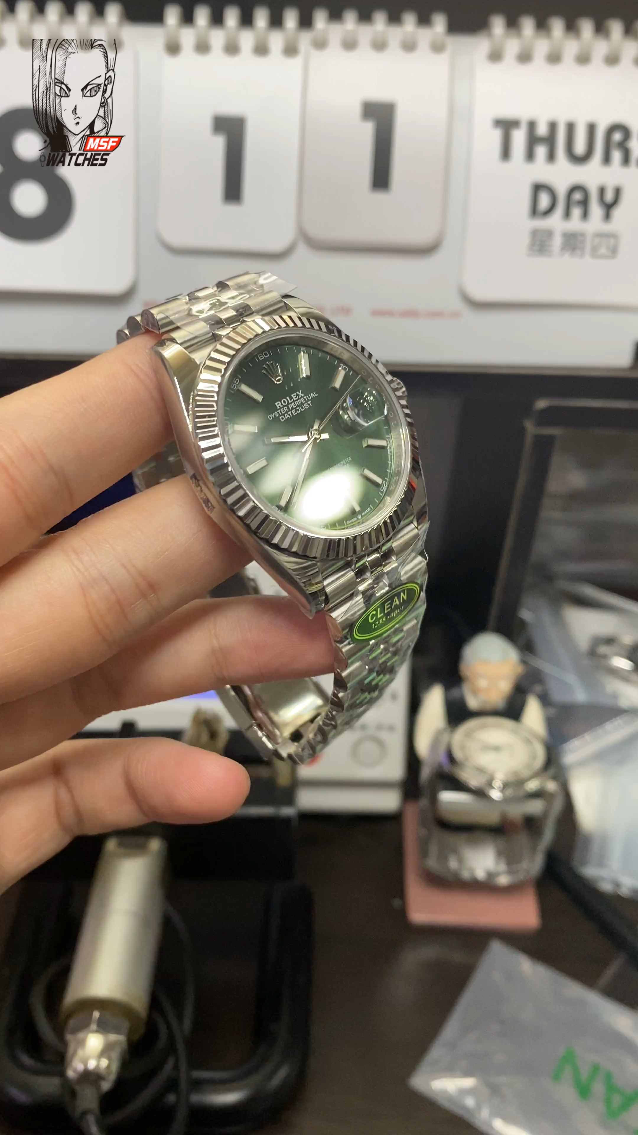 Rolex Datejust Series m126334-0028, Latest Mint Green Dial Fluted Bezel, 41mm Size.