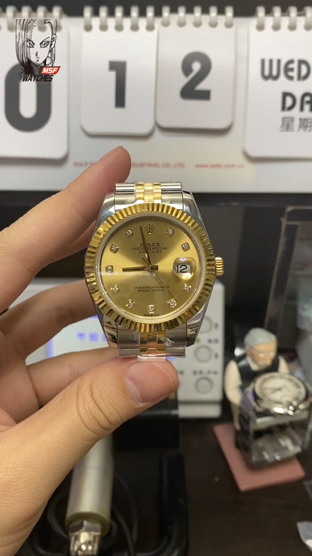 Rolex Datejust Series m126303-0012, Gold Dial Yellow Gold Case, 41mm Size, Jubilee Bracelet.