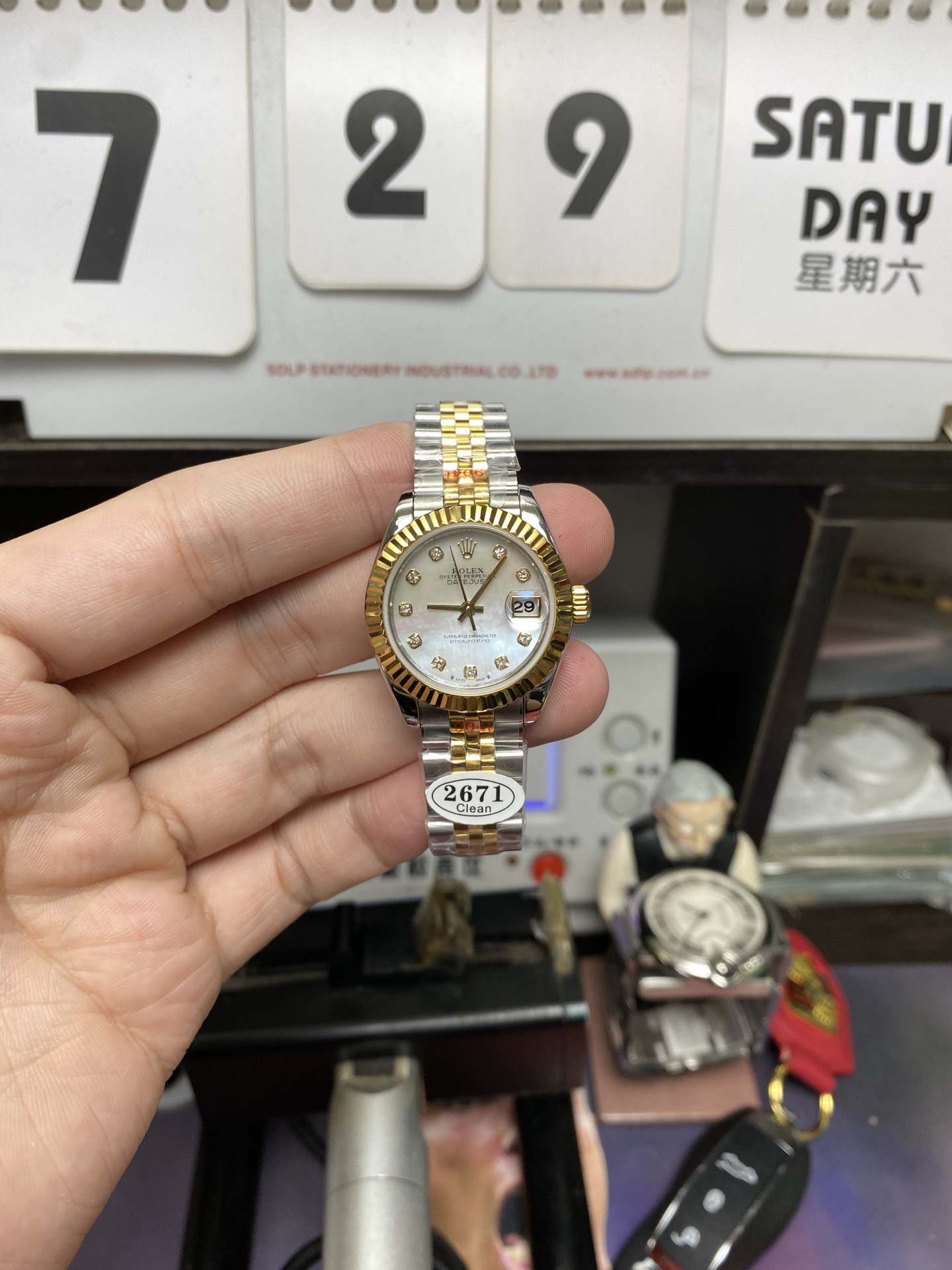 Rolex Datejust Series m278273-0028, Two-Tone Gold Case Mother-of-Pearl Dial, 31mm size, Jubilee stainless steel bracelet.