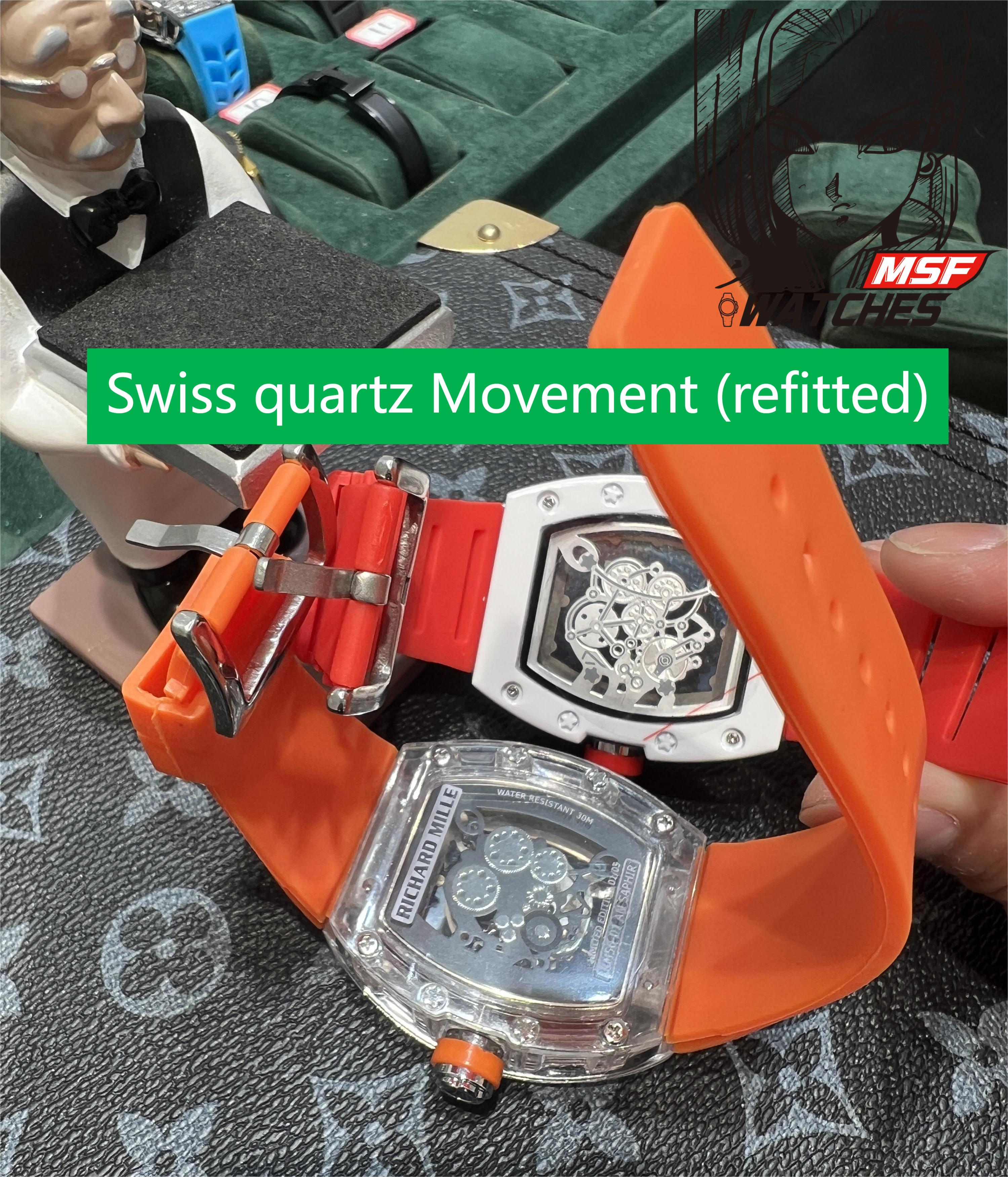 Richard Mille Men's Collection series RM 35-02, Carbon Fiber Case with Fluoroelastomer Strap.