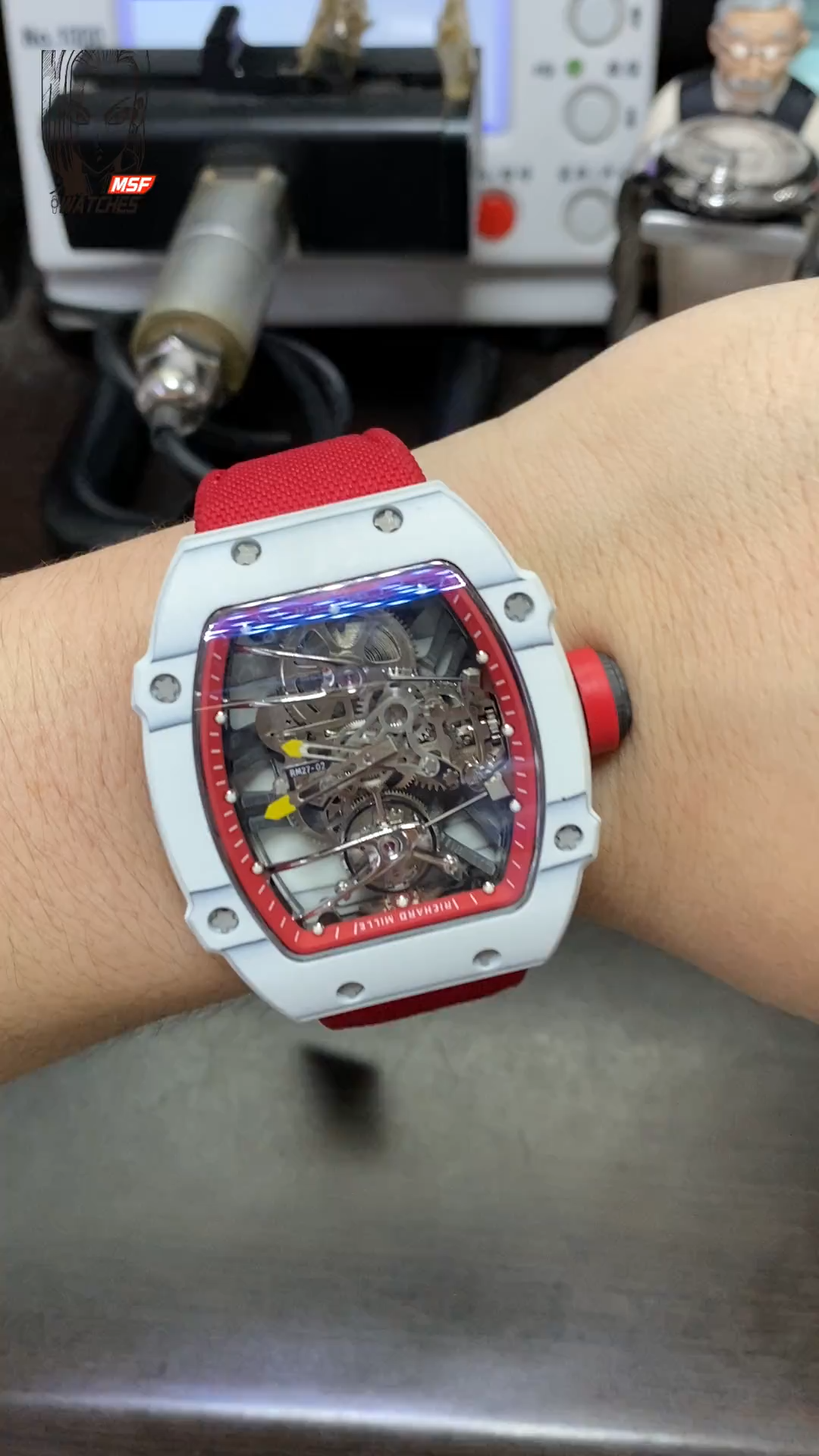 Richard Mille Men's Collection series RM27-02, Sapphire Crystal Nylon Strap and Titanium Buckle, 47.77×39.7 size.