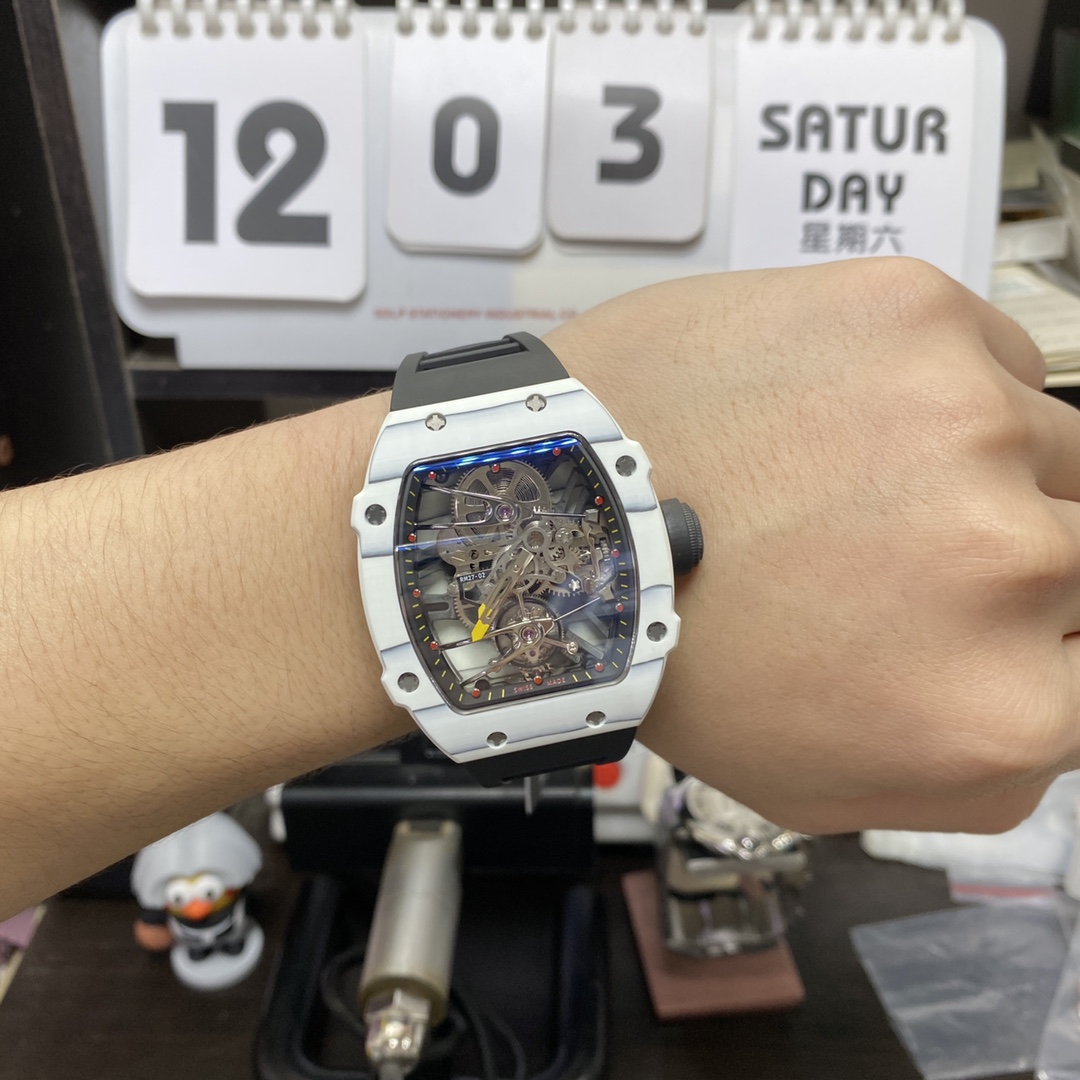 Richard Mille Men's Collection series RM27-02, Sapphire Crystal Nylon Strap and Titanium Buckle, 47.77×39.7 size.