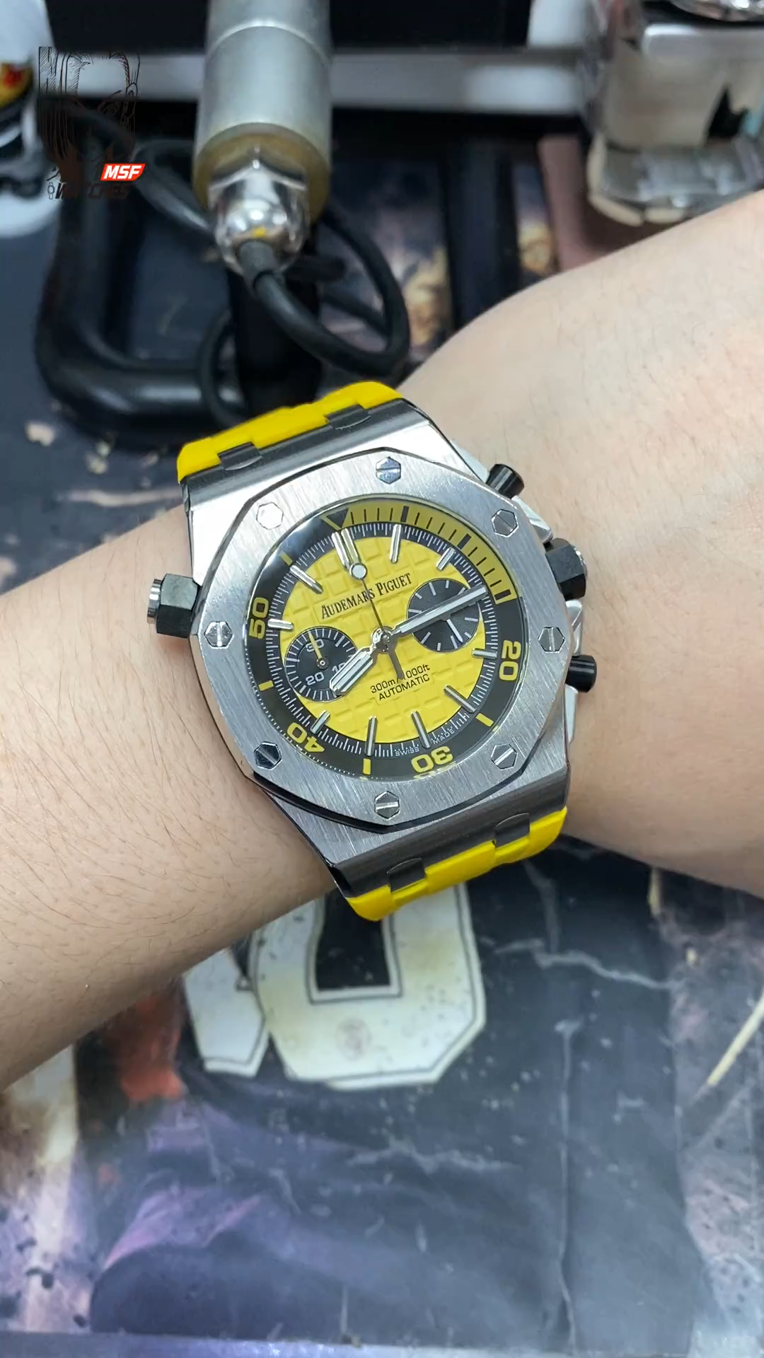 Audemars Piguet Royal Oak Offshore Series 26703ST.OO.A051CA.01, Yellow Dial, 42mm Size