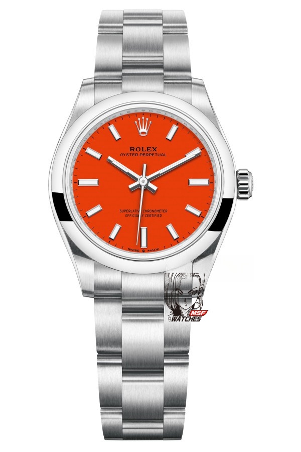 Rolex Oyster Perpetual Series m277200-0008, Red Dial, 31mm Size.