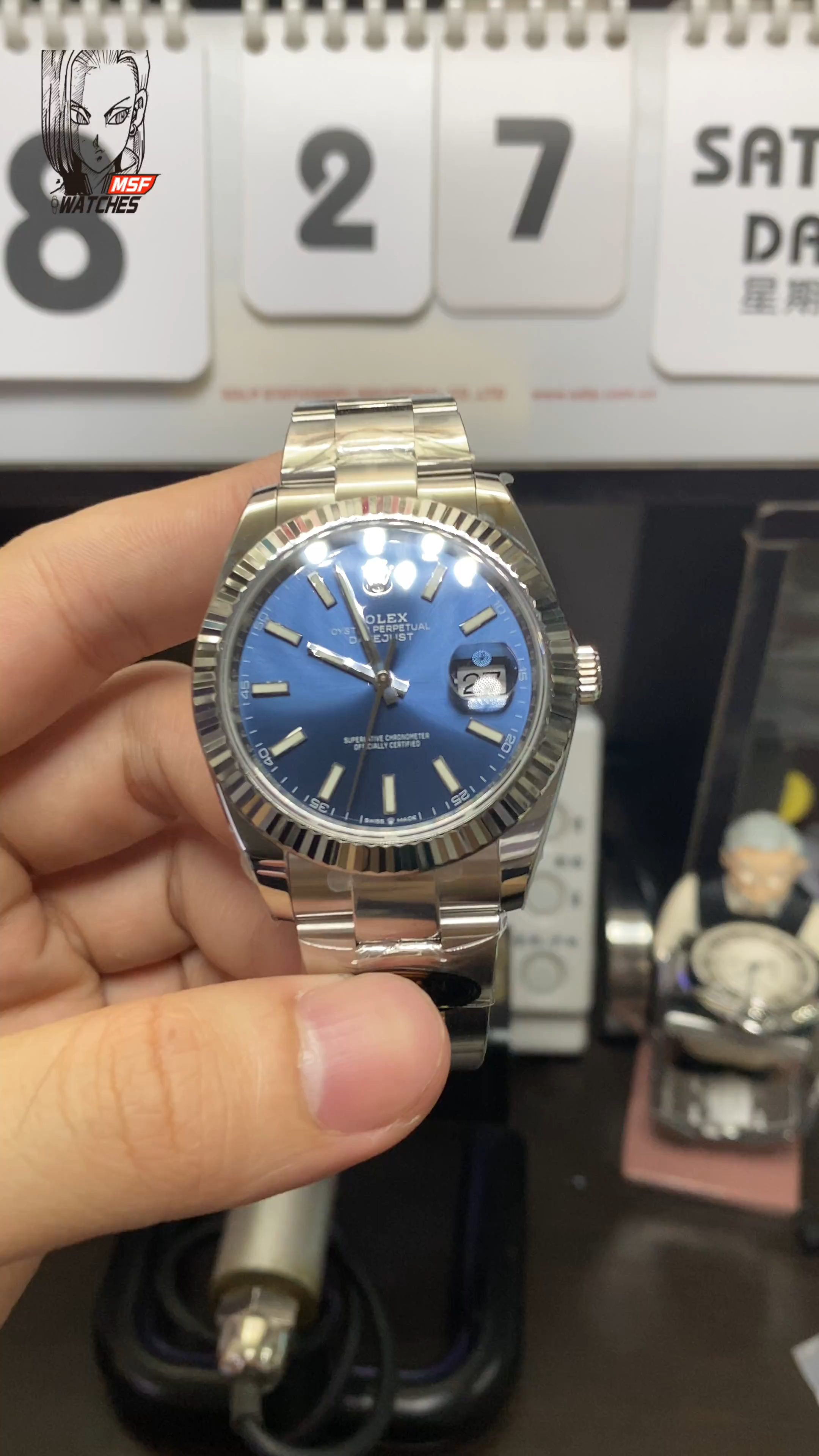 Rolex Datejust Series m126334-0001, Classic Blue Dial Fluted Bezel, 41mm Size.
