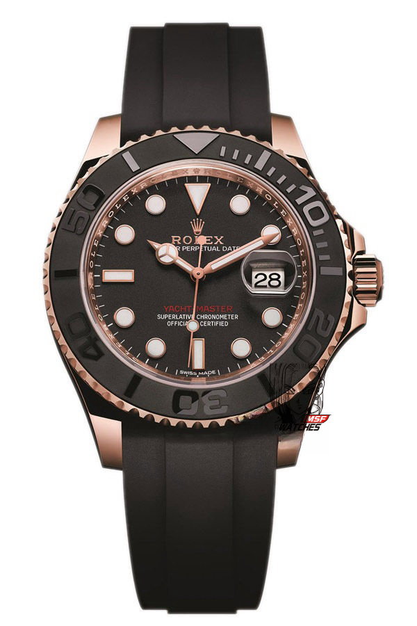 Rolex Yacht-Master Series 116655-Oysterflex bracele, Rose Gold Yacht, 40mm Size.