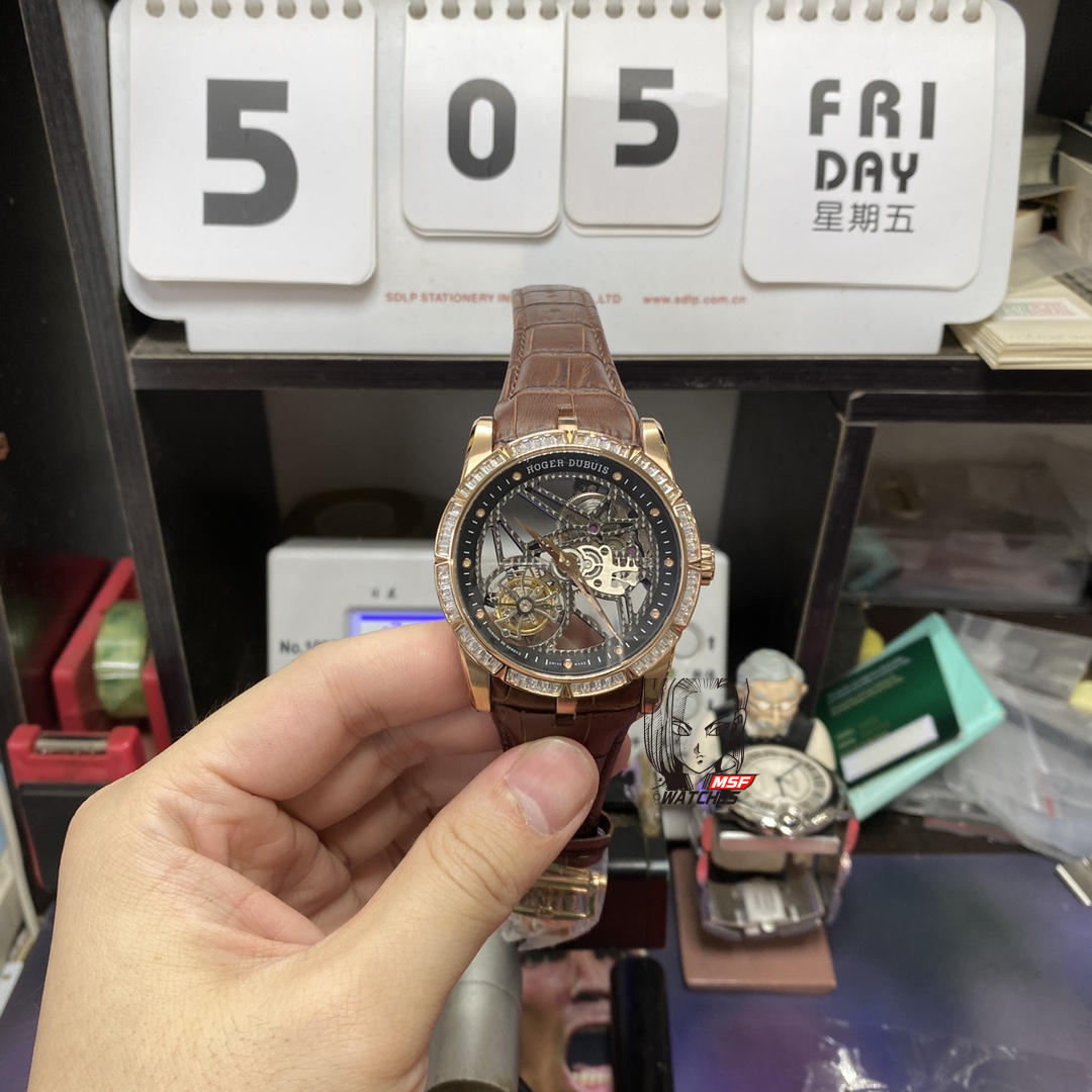 Roger Dubuis Royal Oak Series 18K ROSE GOLD CASE Tourbillon movement , 45mm Size.