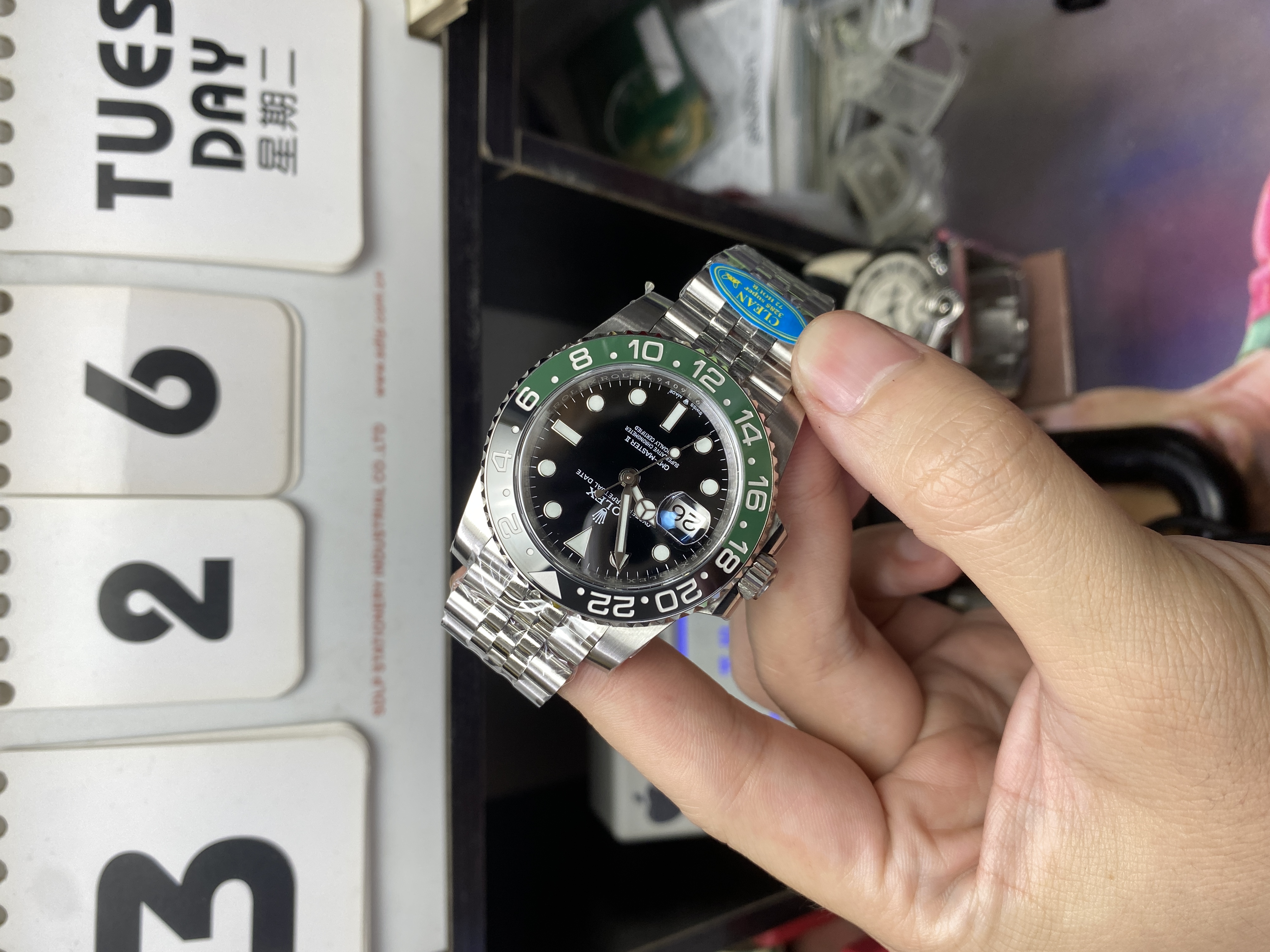 Rolex GMT-Master II Series watch model m126720vtnr-0002 (left-handed 