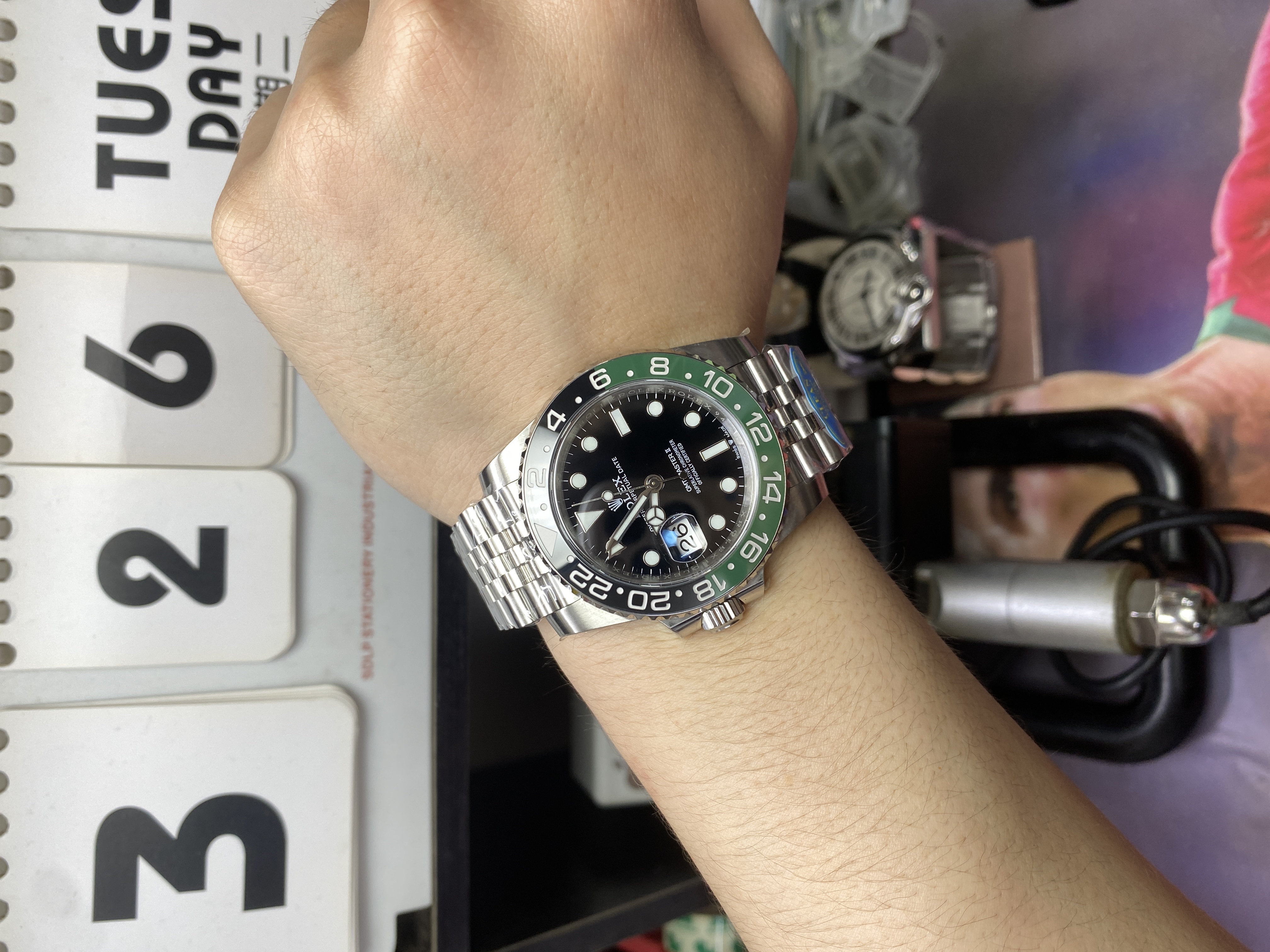 Rolex GMT-Master II Series watch model m126720vtnr-0002 (left-handed 