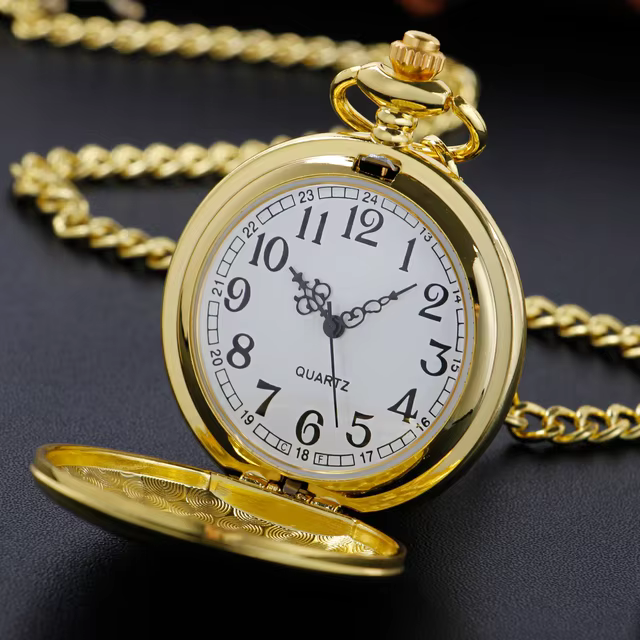 Fashion 37CM Fob Chain Smooth steel Quartz Pocket Watch Vintage Roman Nmber Dial Pendant Fob Watch Gifts Clock reloj de bolsillo
