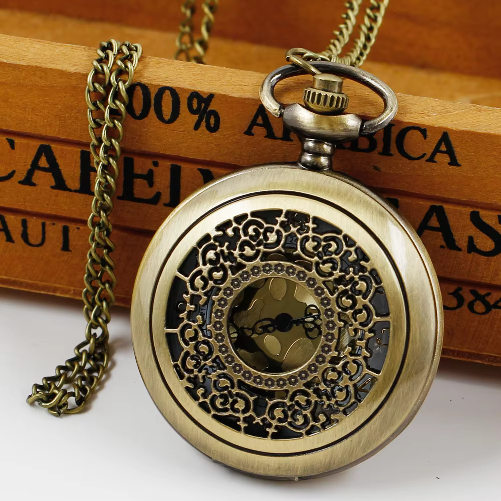 Quartz Pocket Watch Necklace High Quality Vintage Pendant Mens Fob Watches Gifts with Chain