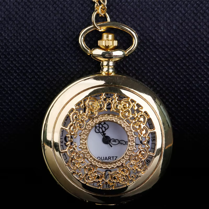 Trendy Fashion Hollow Quartz Pocket Watch Ladies Watch Taschenuhr Necklace Accessories Clock Gift Fob Watches