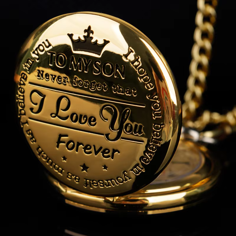 Luxury Golden Quartz Pocket Watch 