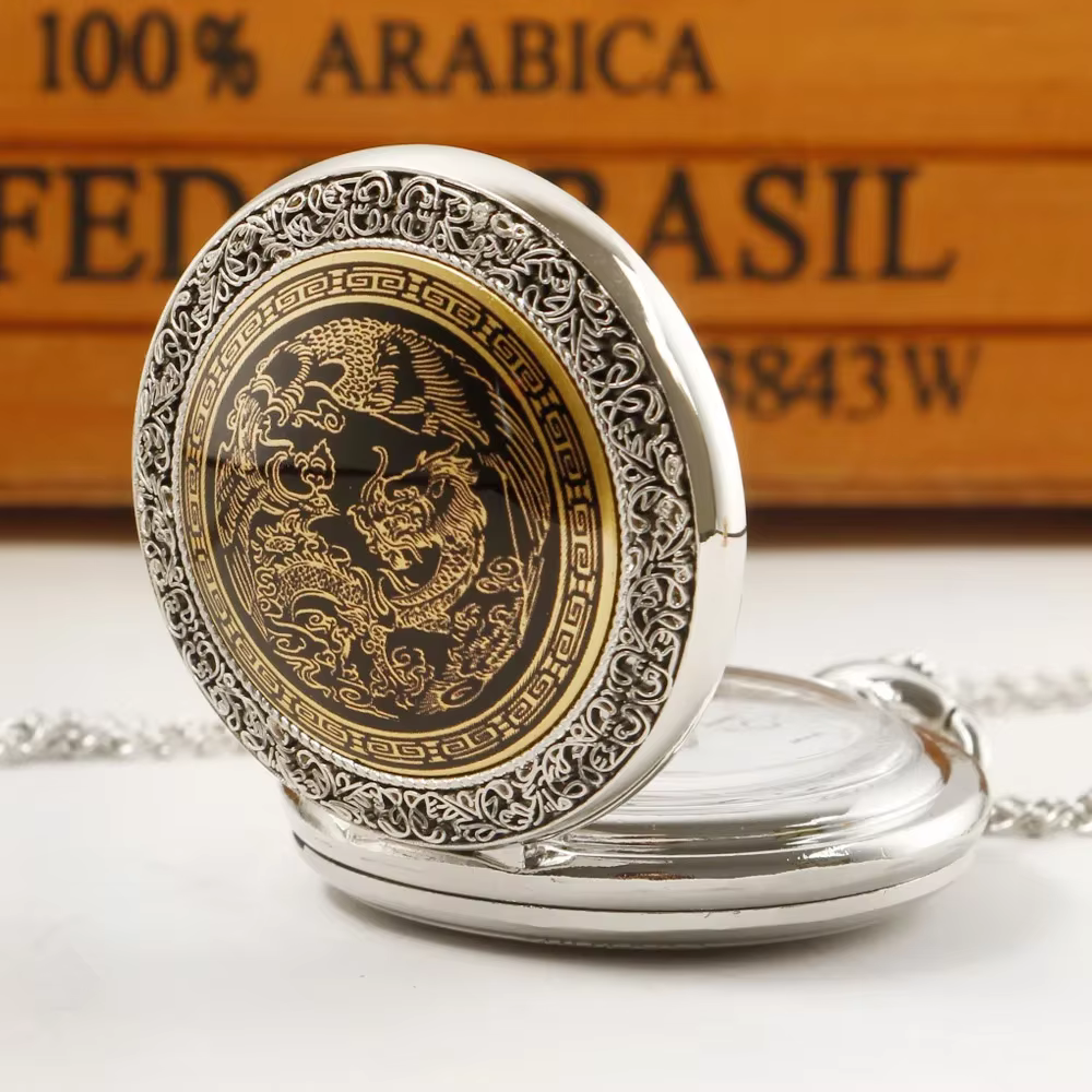 Classic Vintage Steampunk Quartz Pocket Watch with Necklace Chain Fashion Bronze Best Gift for Male Men Kids Pocket Clock PB667