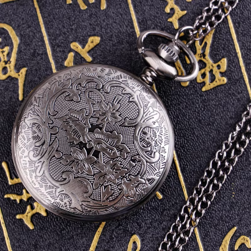 Quartz Pocket Watch Fashion Necklace Pendant Chain Jewelry Gift Steampunk Clock for Men Women